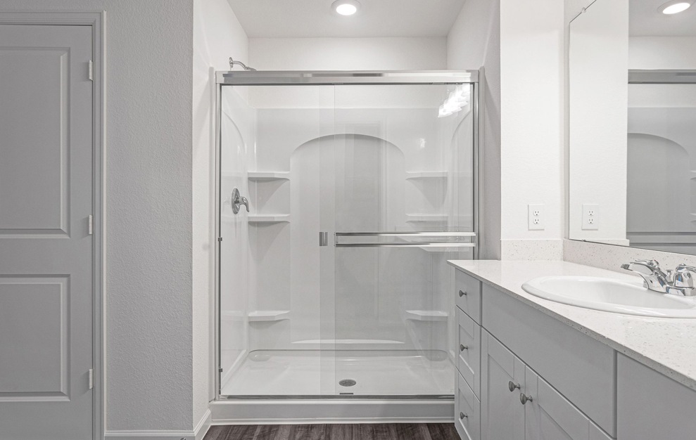 Spacious bathrooms with walk-in showers